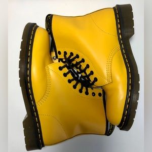 Dr. Martins 1460 Yellow Leather Lace Up Boots